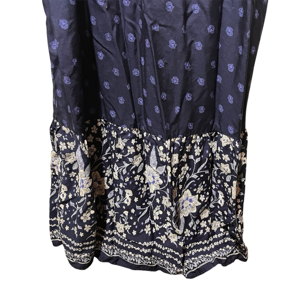 Old Navy Navy Blue Floral Maxi Dress Boho Festival Medium - Picture 6 of 14